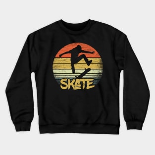 Vintage Skate Skateboard Skateboarding Cloathing Kickflip Ollie Crewneck Sweatshirt